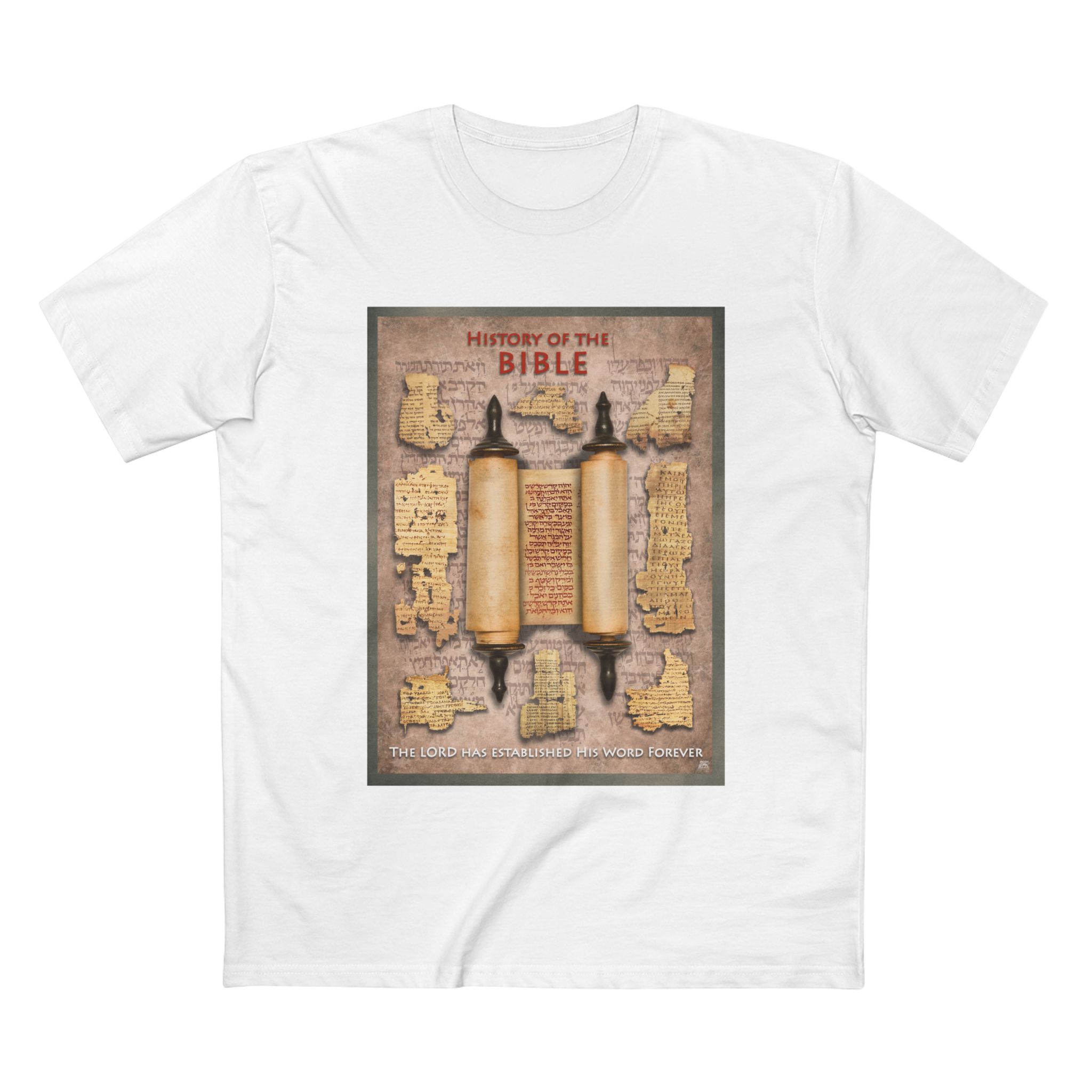 History of the Bible Christian T-Shirt Halo House Halo House History of the Bible Christian T Shirt featuring inspirational Bible faith design