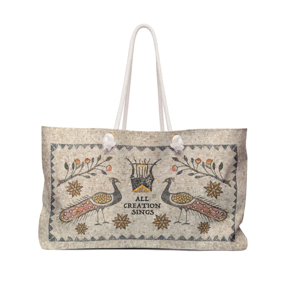 Peacock, All Creation Sings - Boston Weekender Tote Bag