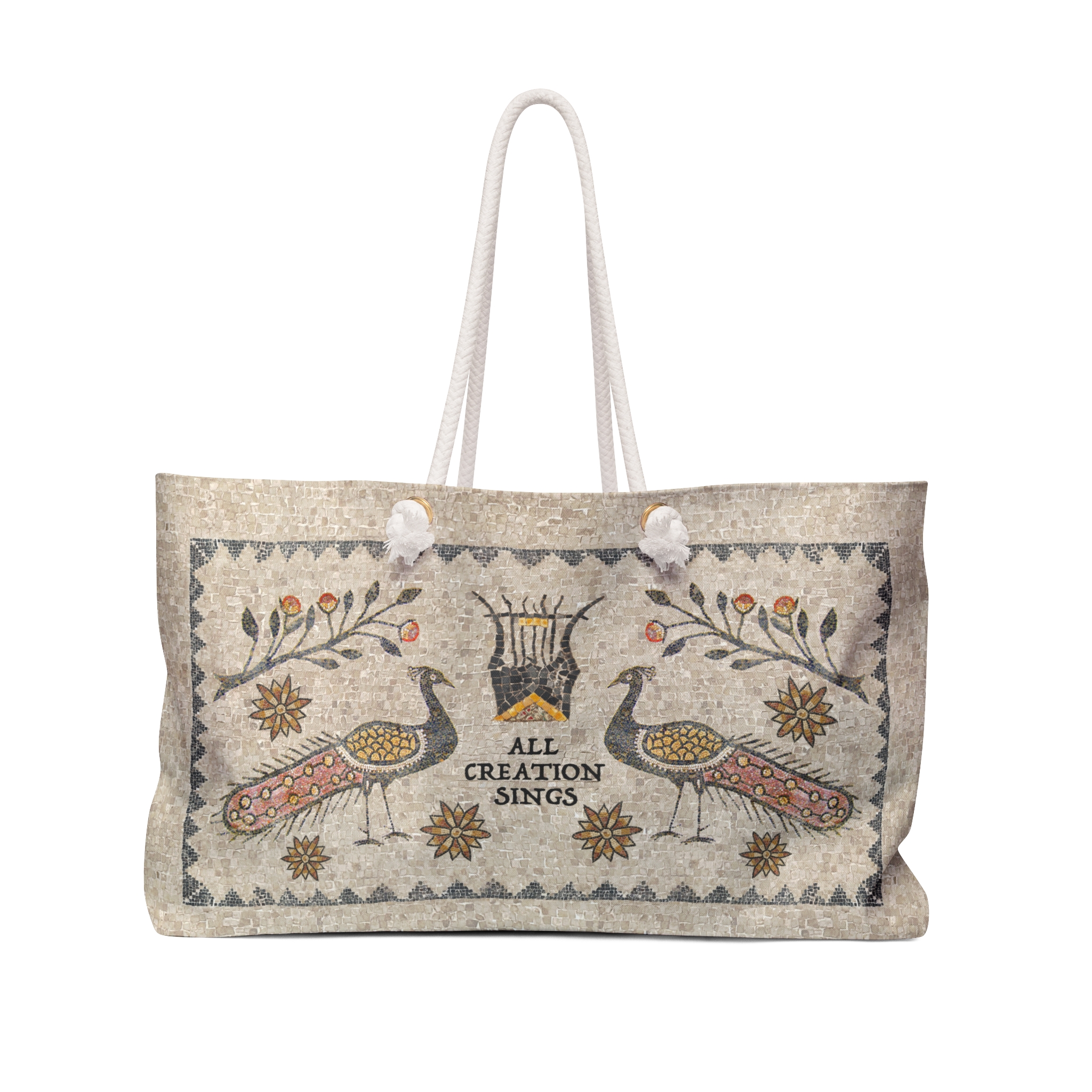 Peacock, All Creation Sings - Boston Weekender Tote Bag 1 Peacock, All Creation Sings - Boston Weekender Tote Bag