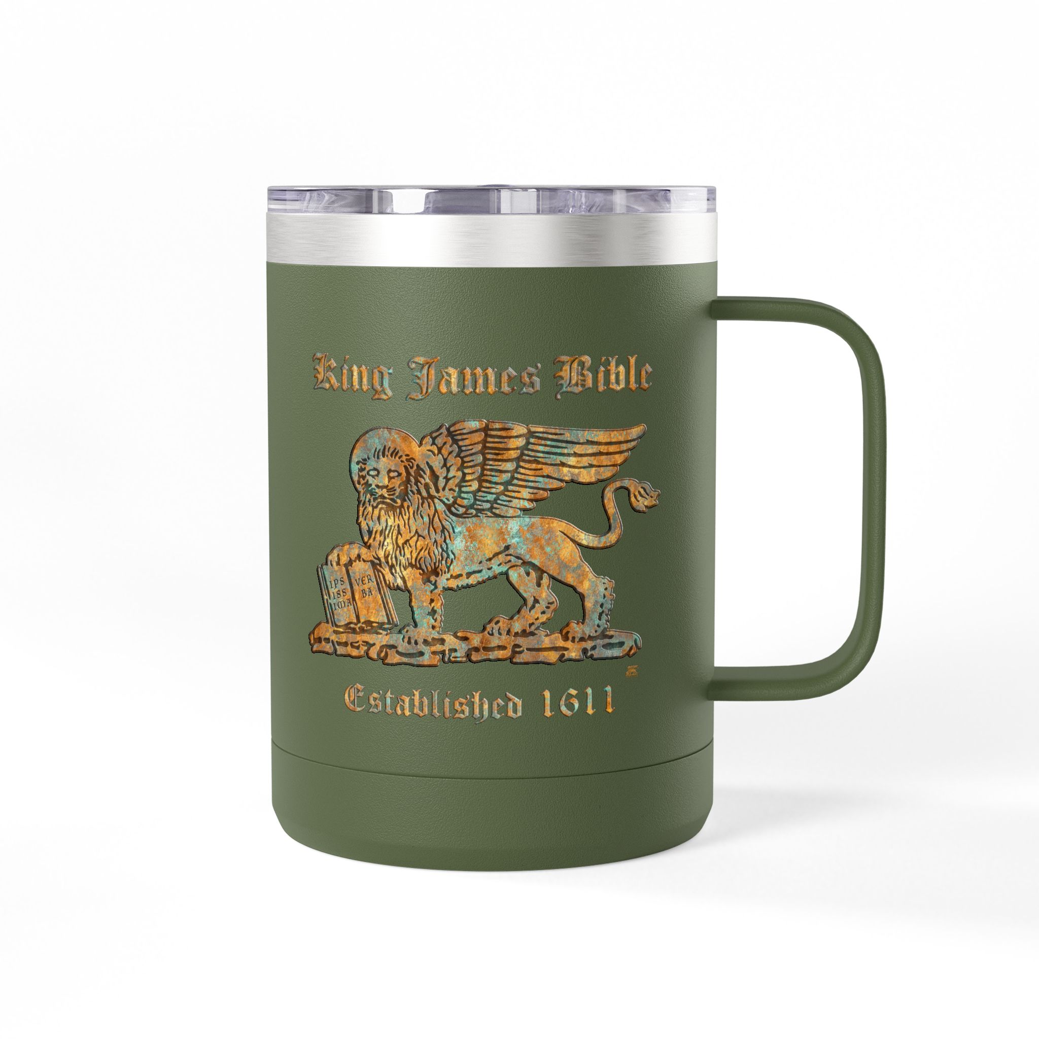 King James Bible Golden Lion Logo Christian Travel Mug - KJV Coffee Mug 15oz 18 King James Bible Golden Lion Logo Christian Travel Mug - KJV Coffee Mug 15oz - Image 18