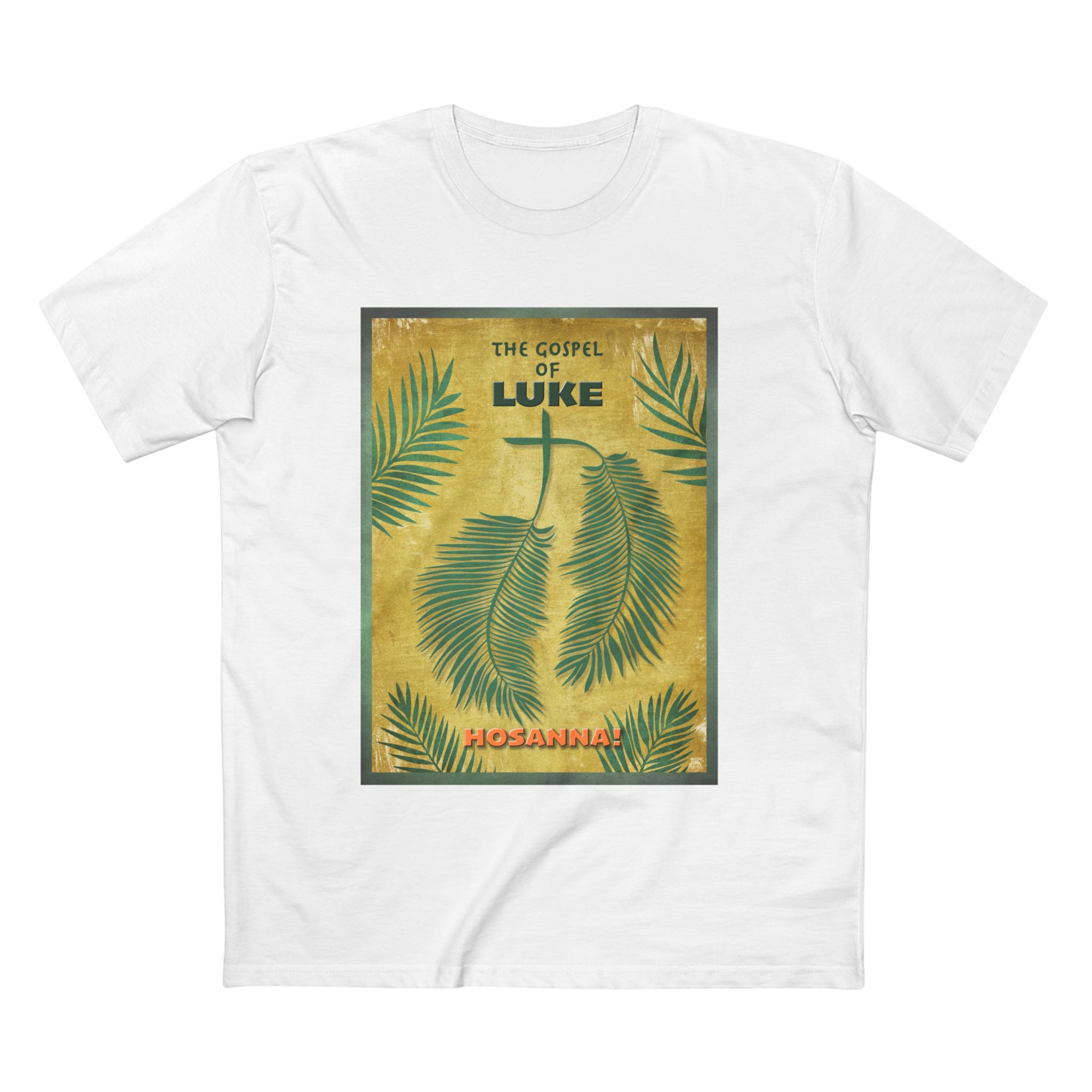 Christian Gospel of Luke T-Shirt Halo House Halo House Luke Christian T Shirt featuring inspirational Gospel of Luke Bible faith design