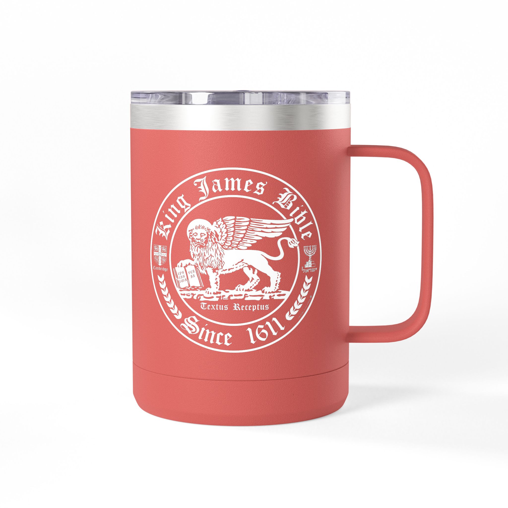 King James Bible White Lion Logo Christian Travel Mug - KJV Coffee Mug 15oz 6 King James Bible White Lion Logo Christian Travel Mug - KJV Coffee Mug 15oz - Image 6