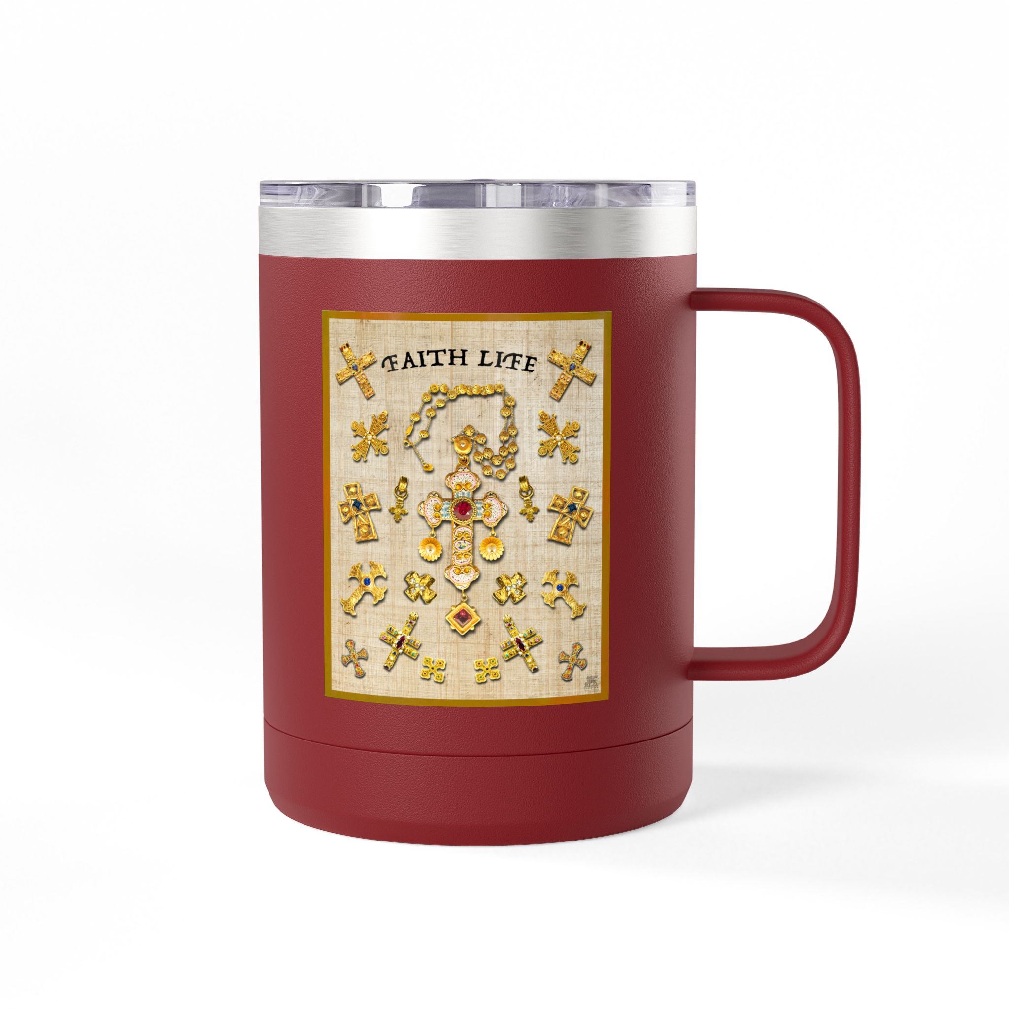 Golden Crosses Christian Travel Mug - Christian Coffee Mug 15oz 38 Golden Crosses Christian Travel Mug - Christian Coffee Mug 15oz - Image 38