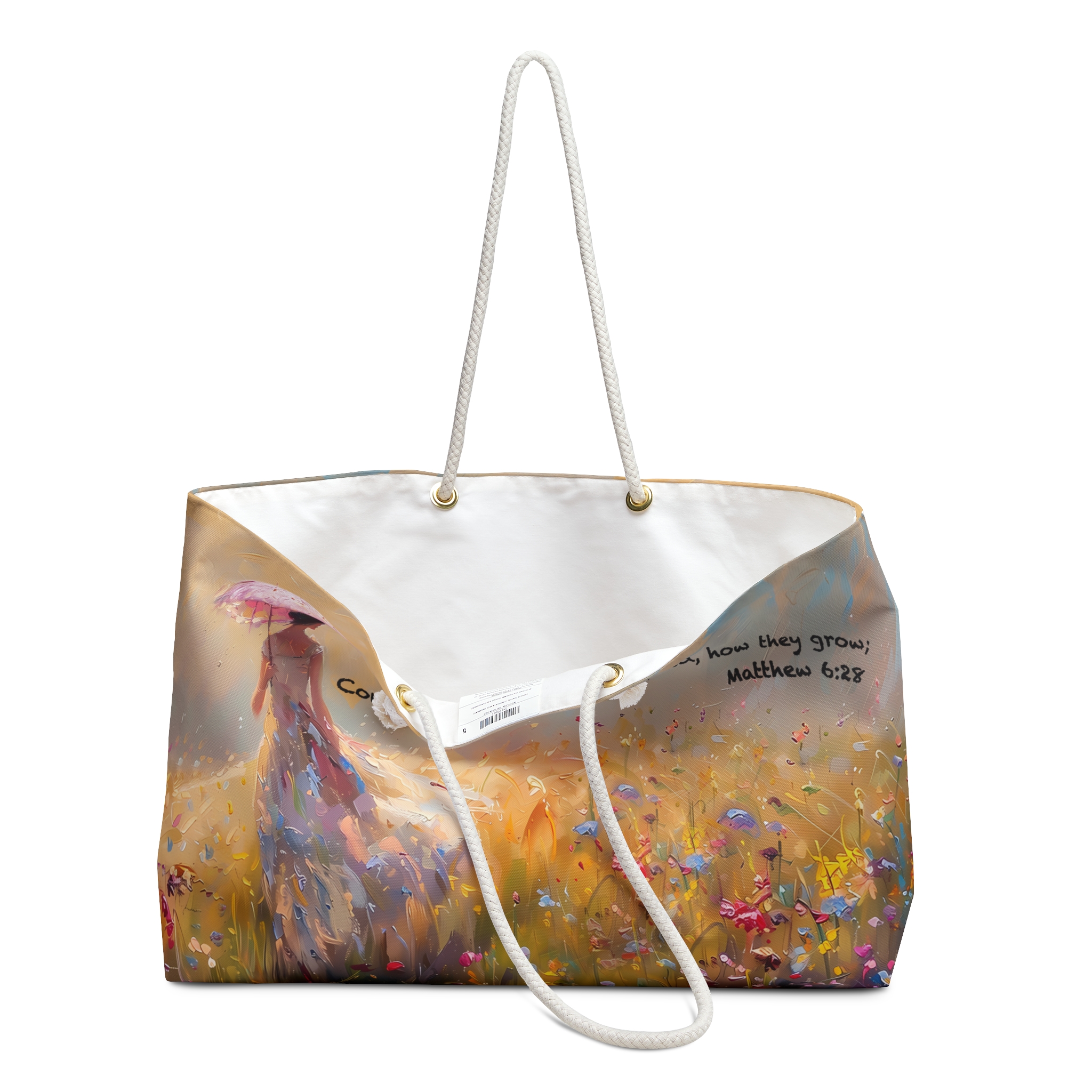 Matthew 6:28 - Boston Weekender Tote Bag 3 Matthew 6:28 - Boston Weekender Tote Bag - Image 3