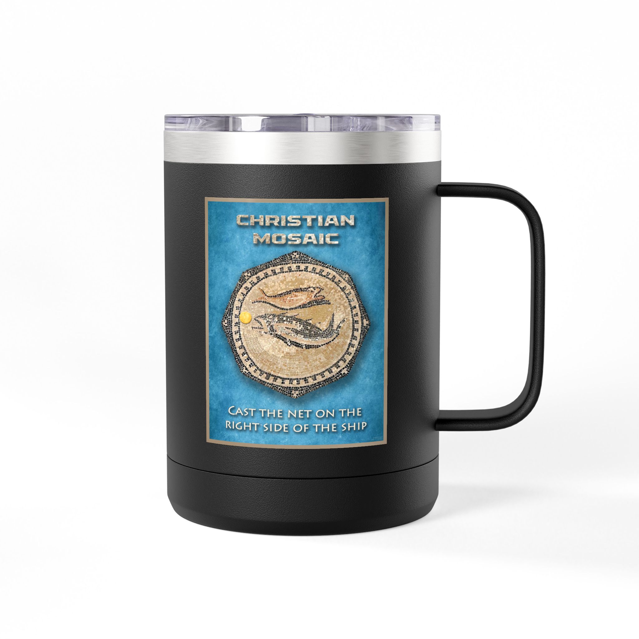 Christian Fish Historic Mosaic Travel Mug - Christian Coffee Mug 15oz 14 Christian Fish Historic Mosaic Travel Mug - Christian Coffee Mug 15oz - Image 14