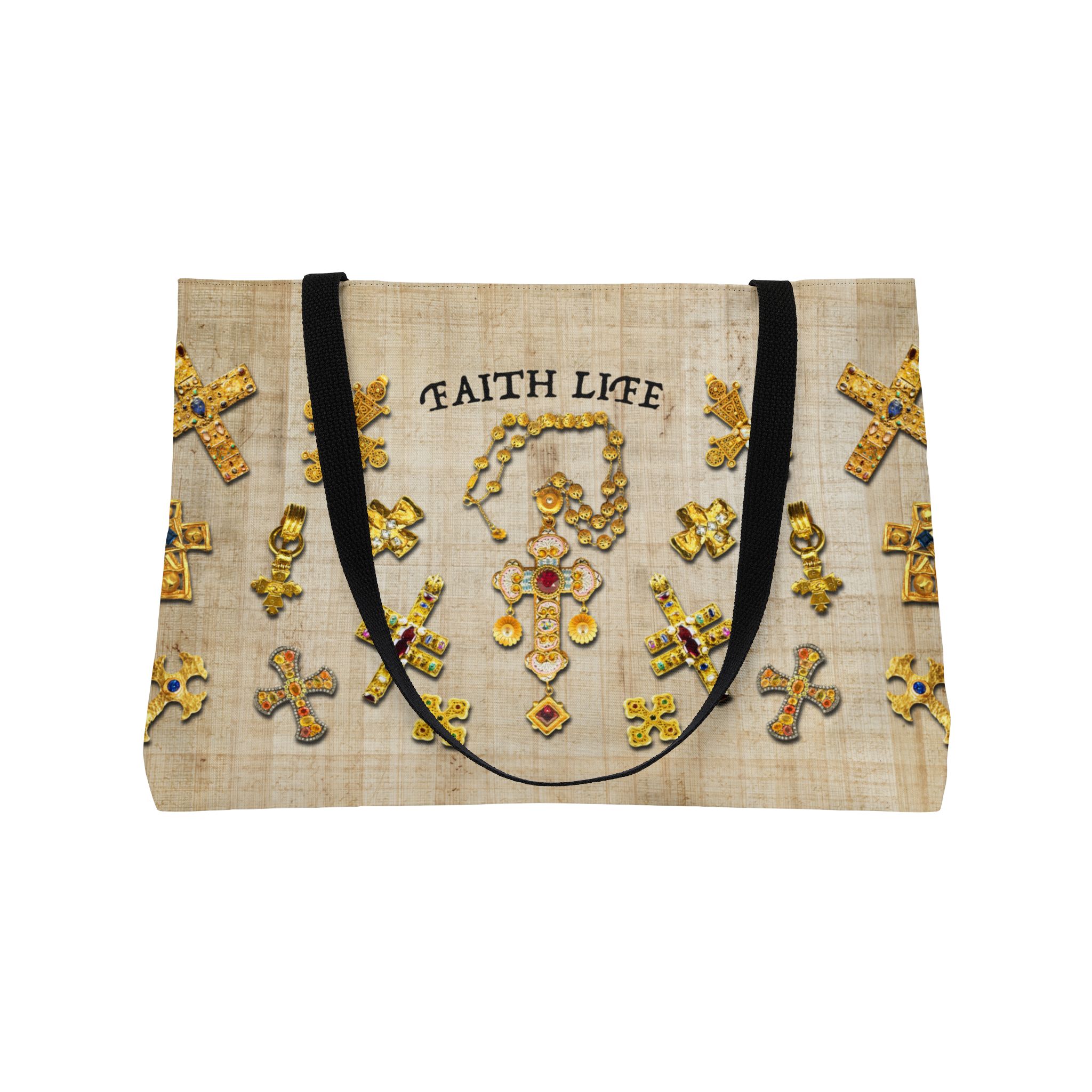 Gold Crosses - Vacation Weekender Tote Bag 4 Gold Crosses - Vacation Weekender Tote Bag - Image 4