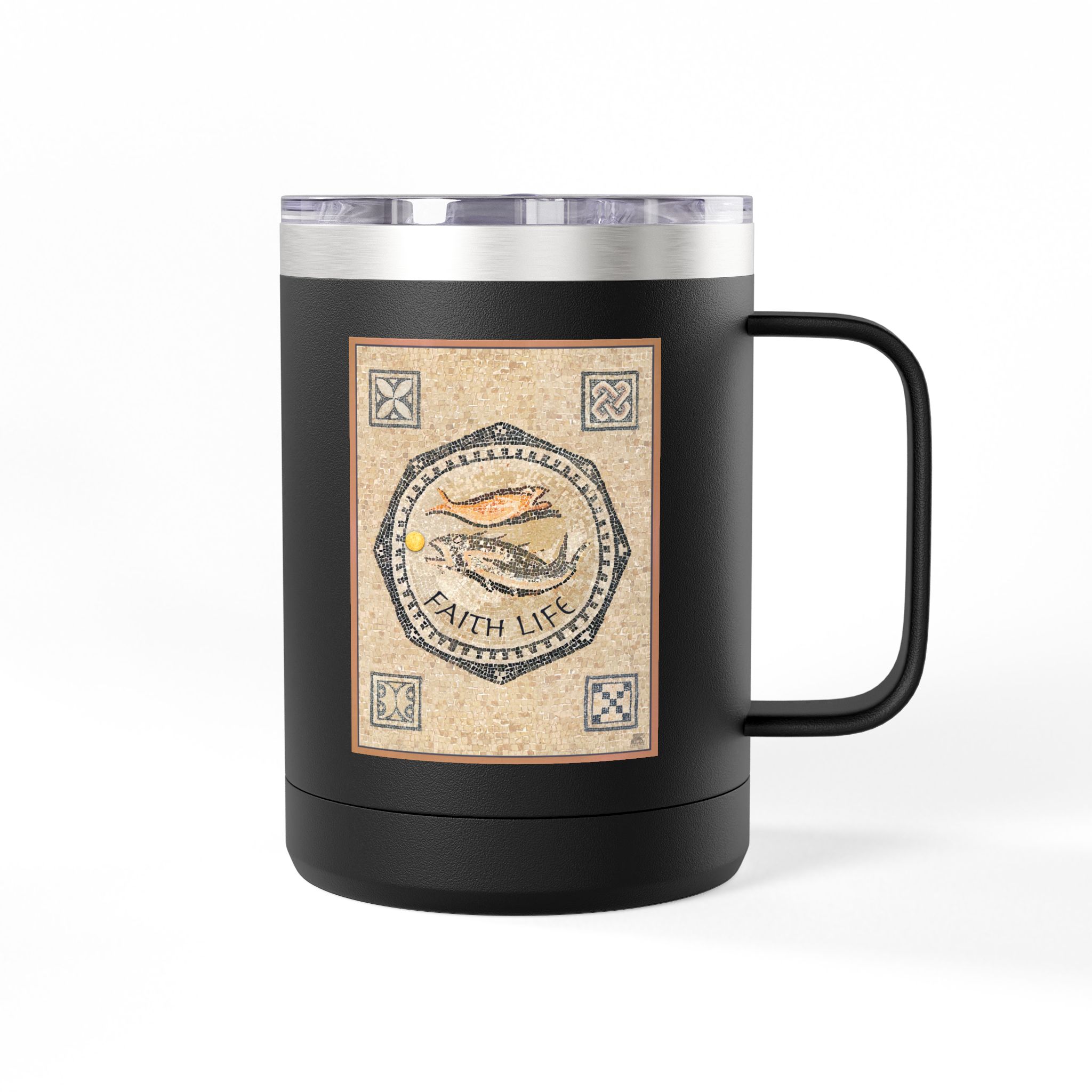 Christian Fish Tile Mosaic Travel Mug - Christian Coffee Mug 15oz 14 Christian Fish Tile Mosaic Travel Mug - Christian Coffee Mug 15oz - Image 14