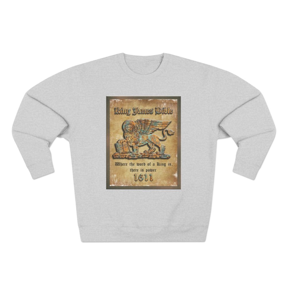 1611 King James Bible, Lion Plaque : Sweatshirt