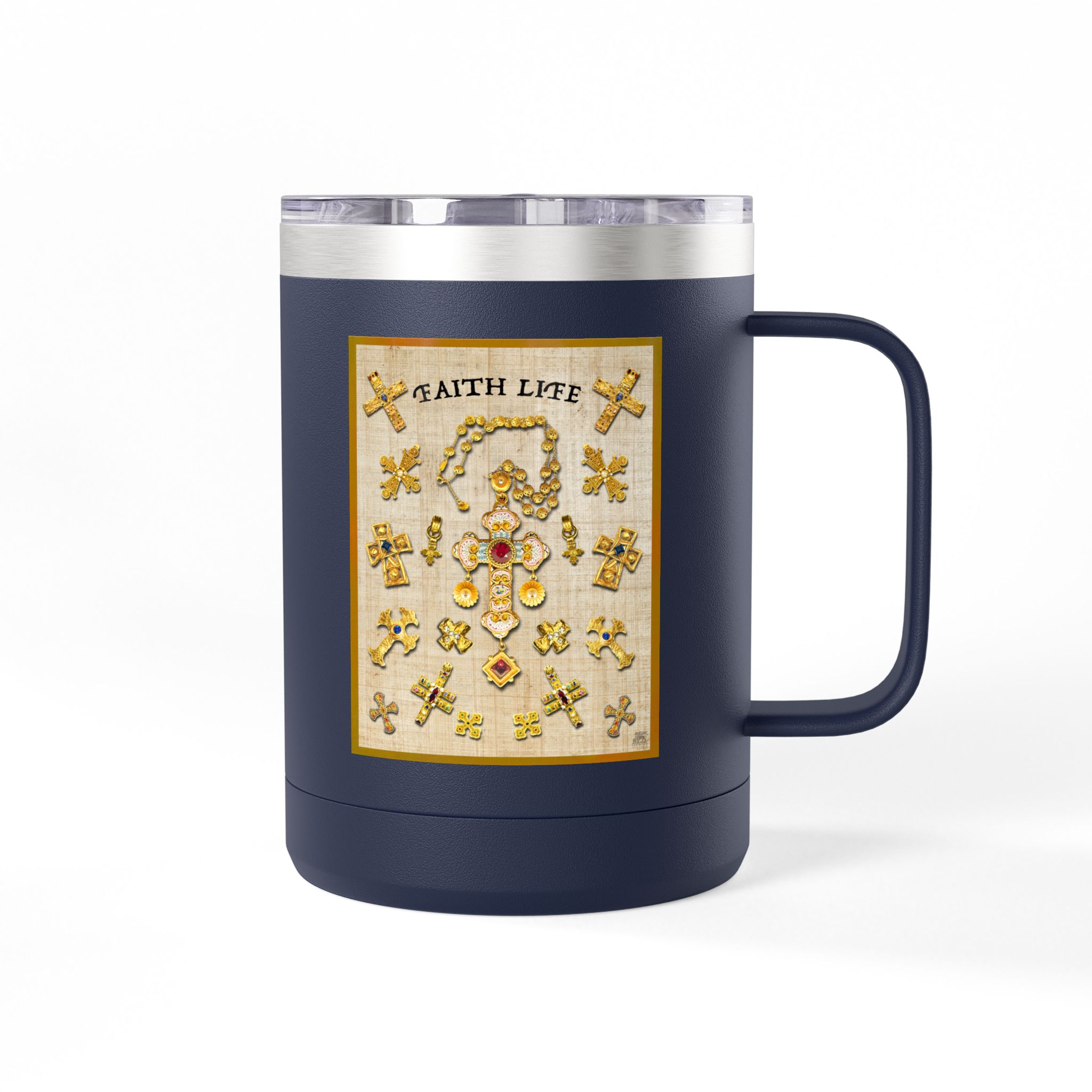 Golden Crosses Christian Travel Mug - Christian Coffee Mug 15oz 26 Golden Crosses Christian Travel Mug - Christian Coffee Mug 15oz - Image 26