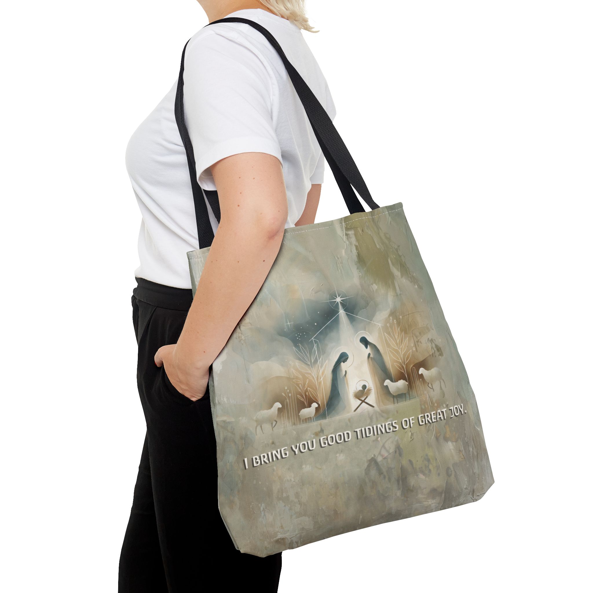 I Bring You Good Tidings of Great Joy Christian Tote Bag - Inspirational Faith Tote Bag 3 I Bring You Good Tidings of Great Joy Christian Tote Bag - Inspirational Faith Tote Bag - Image 3