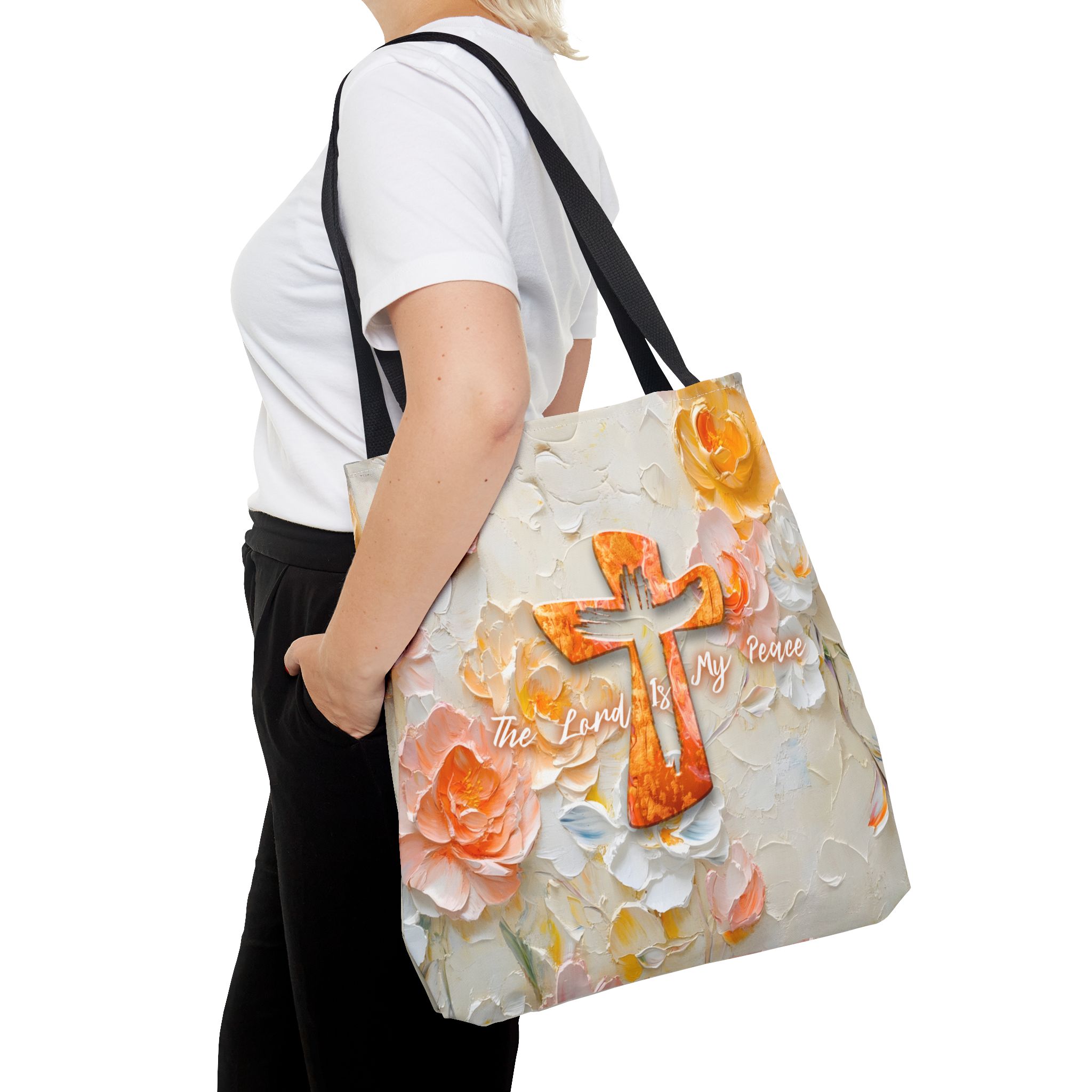 The Lord is My Peace Christian Tote Bag - Inspirational Faith Tote Bag Halo House The Lord is My Peace Christian Tote Bag - Inspirational Faith Tote Bag - Image 3
